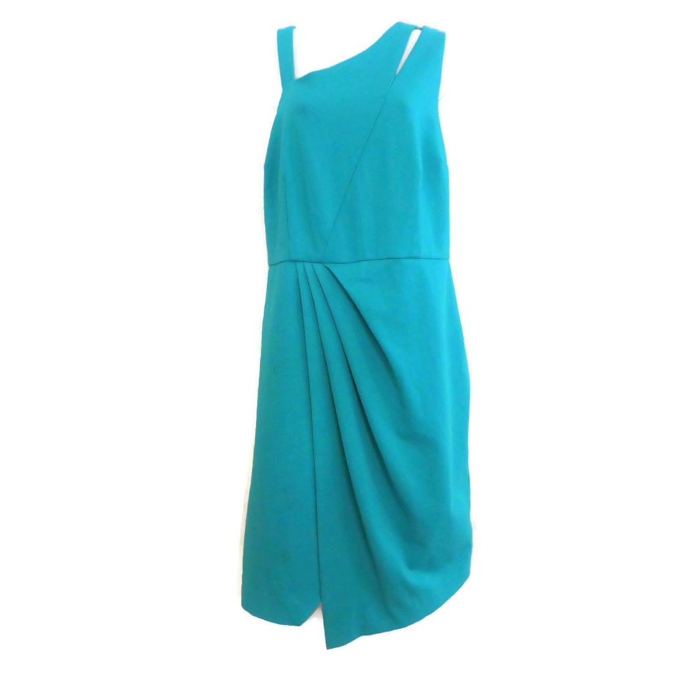 Rebel Wilson Dress Asymmetrical Sheath Ruched Cutout Back Plus Spandex Curvey 2X